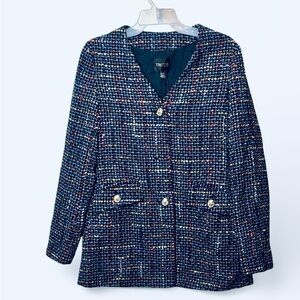 Tweed Blazer XS Truth Republic Chanel Style Multicolor Boucle Jacket NWT